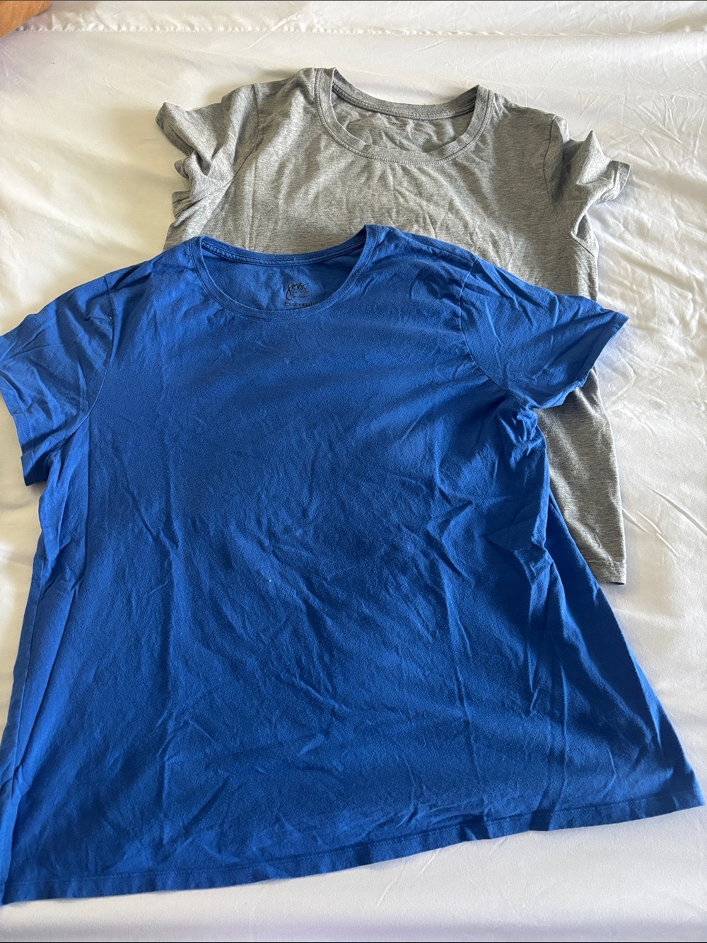 Essentials Short Sleeve Crew Neck T-Shirts - Blue & Gray
